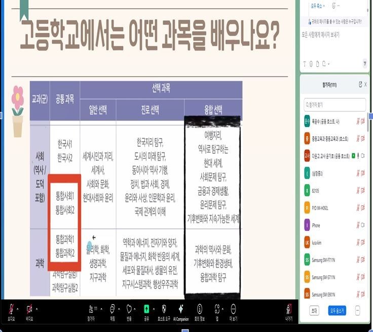 5. '하반기 고교학점제 설명회' 비대면 연수 화면.jpg